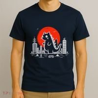 Catzilla Monster Cat Memes Retro Japan Kawaii Kaiju T-Shirt thumb 3