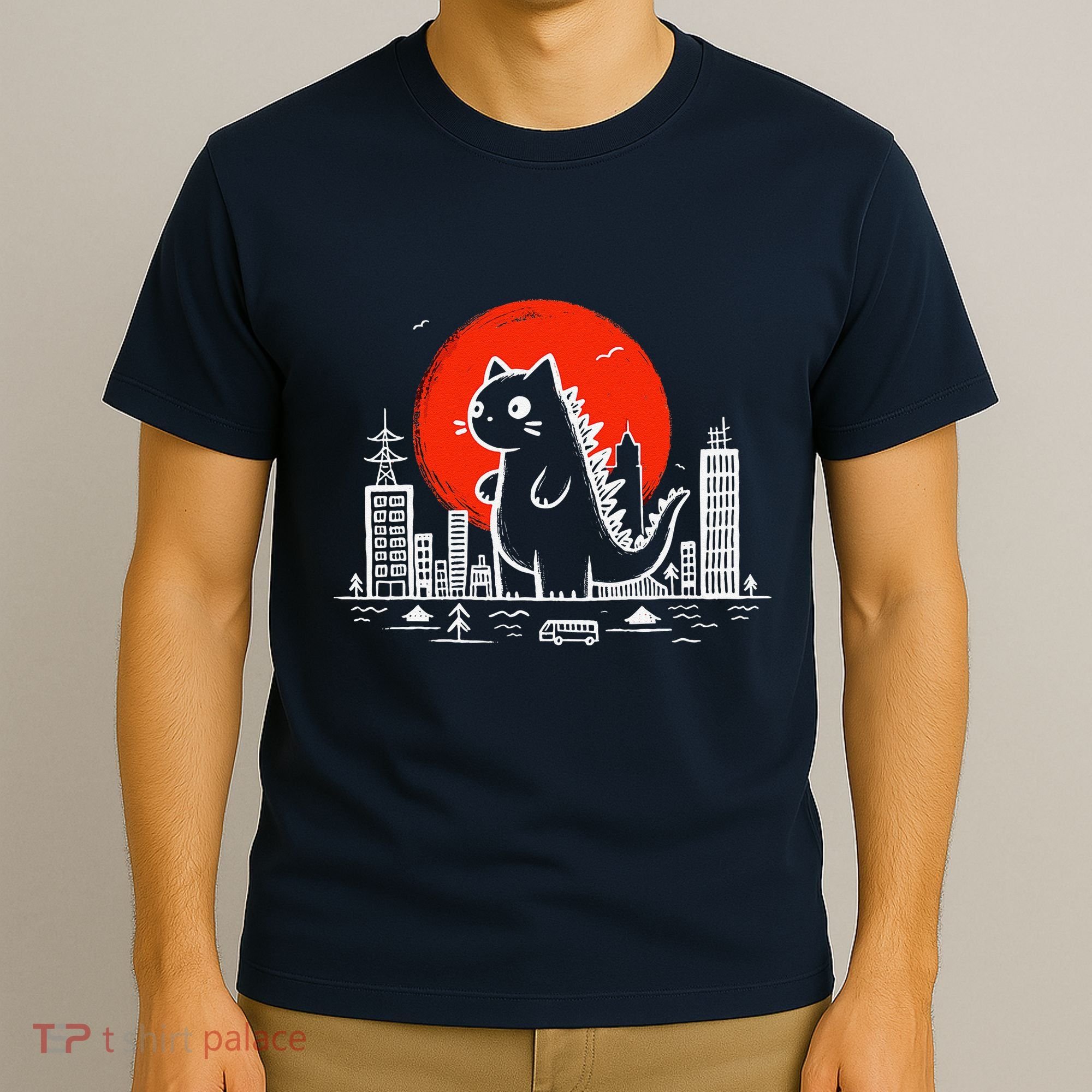 Catzilla Monster Cat Memes Retro Japan Kawaii Kaiju T-Shirt