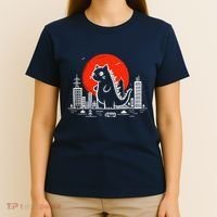 Catzilla Monster Cat Memes Retro Japan Kawaii Kaiju T-Shirt thumb 4