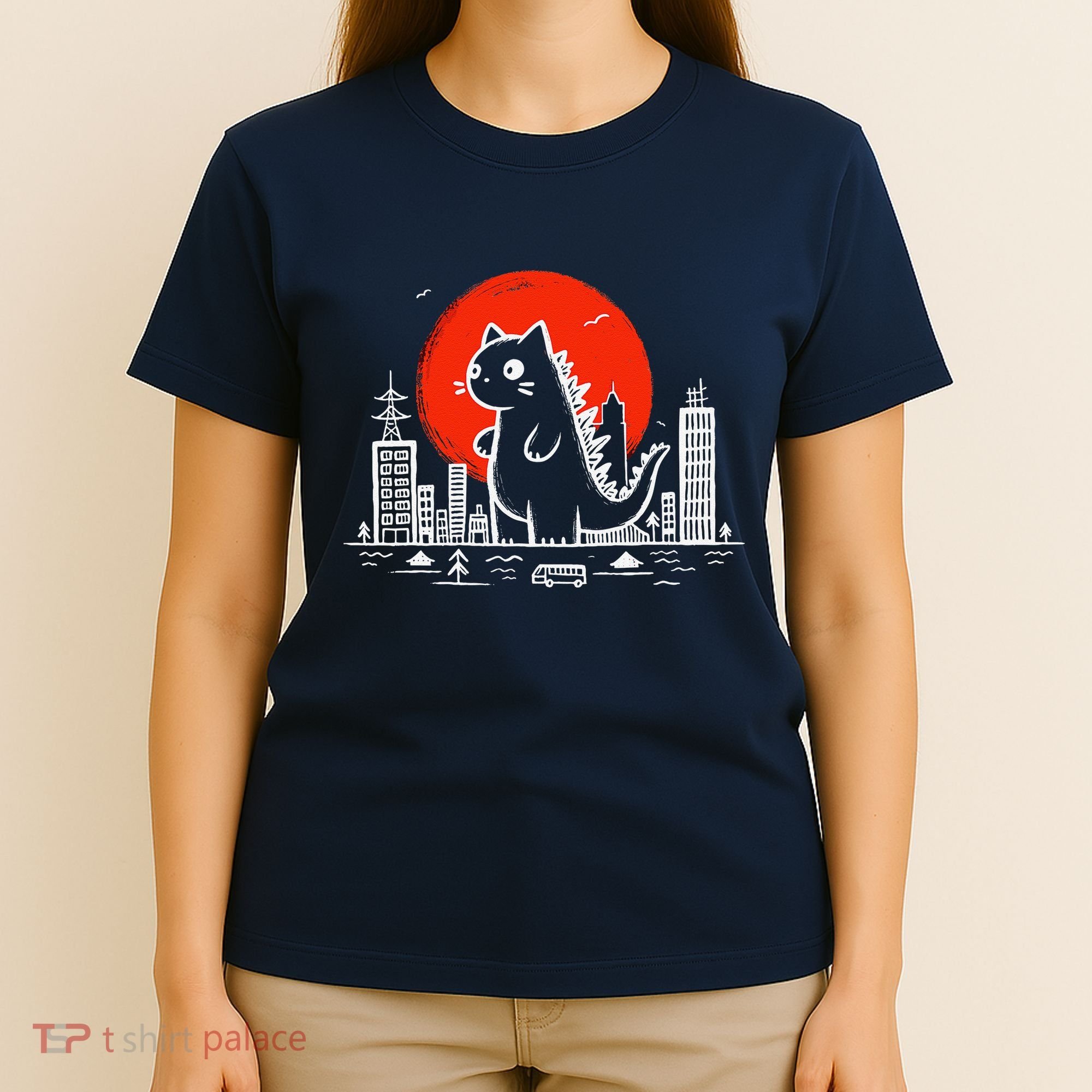 Catzilla Monster Cat Memes Retro Japan Kawaii Kaiju T-Shirt