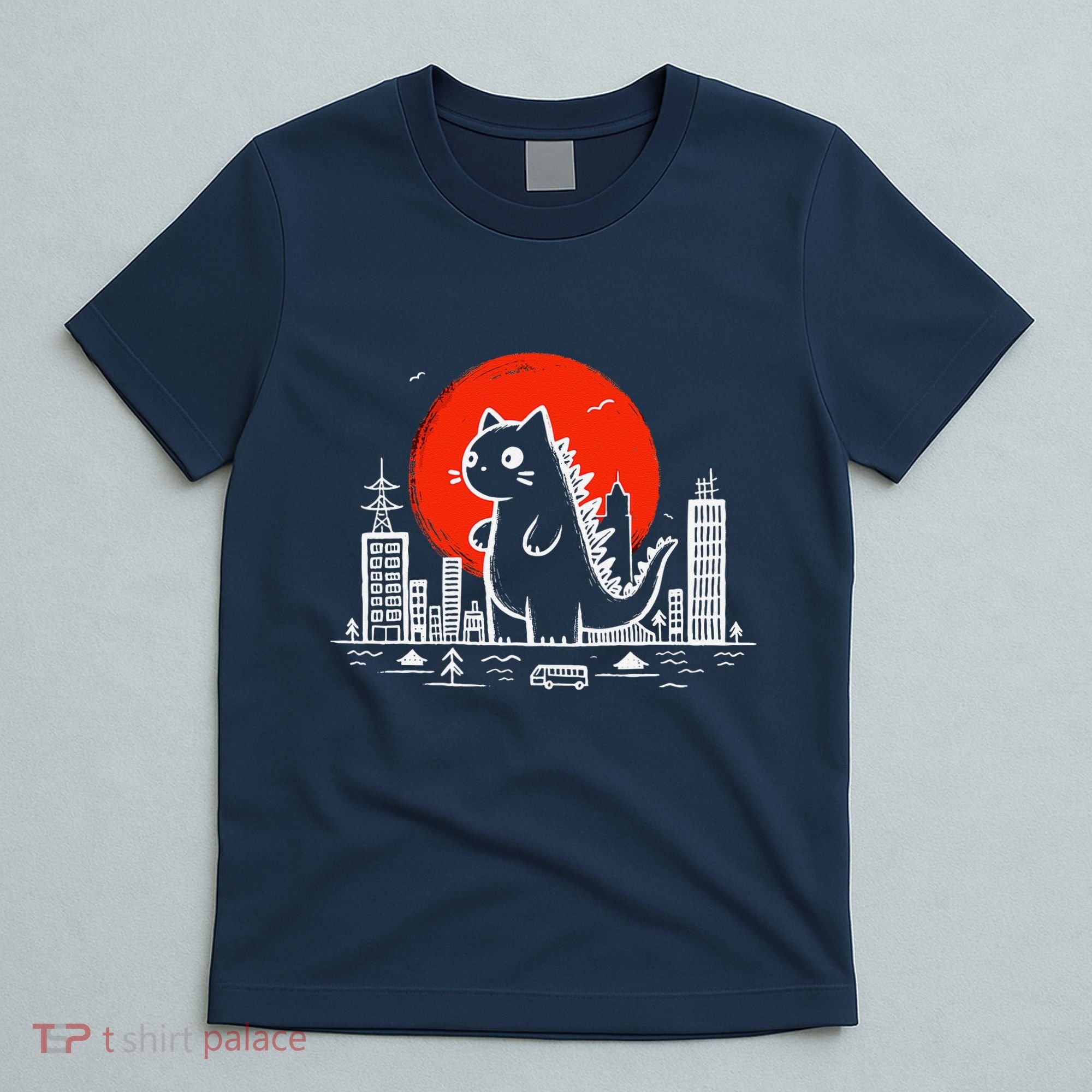 Catzilla Monster Cat Memes Retro Japan Kawaii Kaiju T-Shirt
