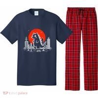 Catzilla Monster Cat Memes Retro Japan Kawaii Kaiju Pajama Set thumb 0