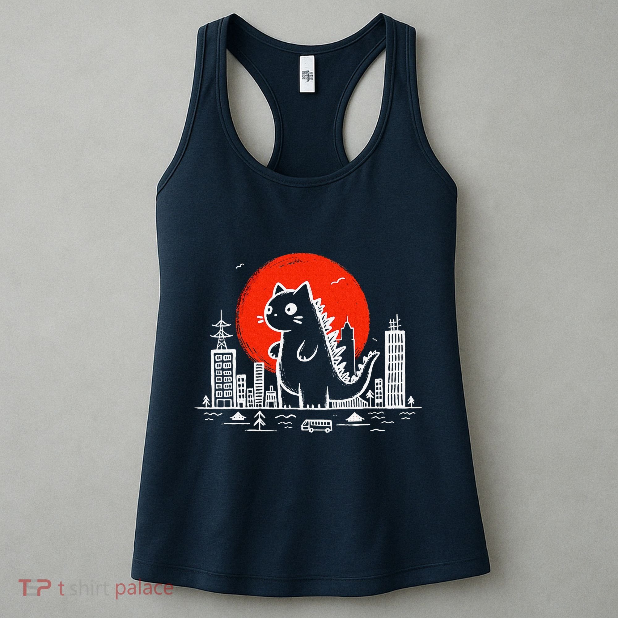 Catzilla Monster Cat Memes Retro Japan Kawaii Kaiju Women's Tank Top