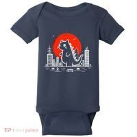 Catzilla Monster Cat Memes Retro Japan Kawaii Kaiju Baby Bodysuit thumb 0