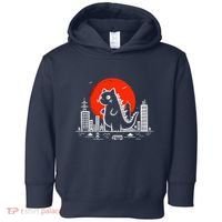 Catzilla Monster Cat Memes Retro Japan Kawaii Kaiju Toddler Hoodie thumb 0