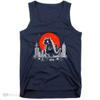 Catzilla Monster Cat Memes Retro Japan Kawaii Kaiju Tank Top thumb 0
