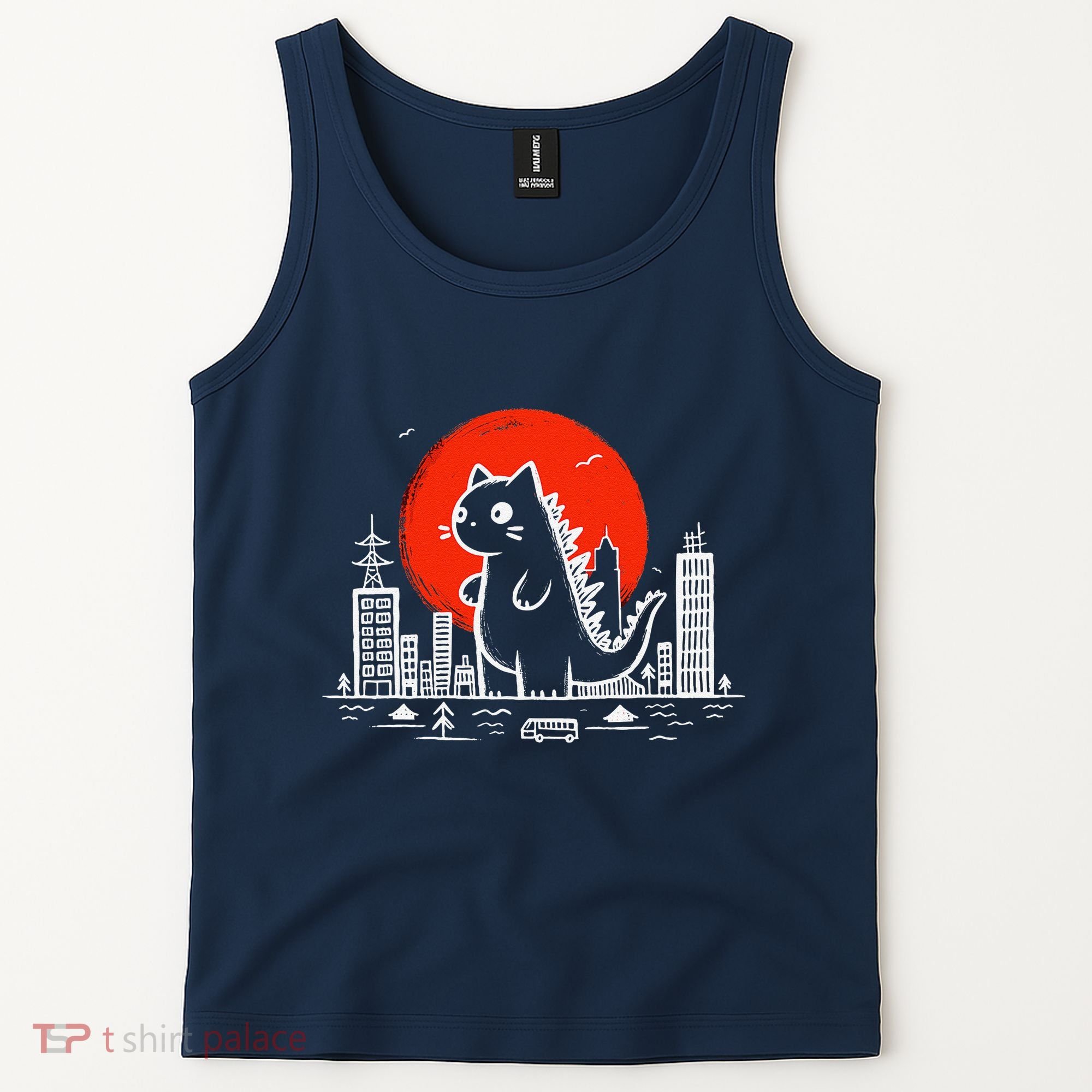 Catzilla Monster Cat Memes Retro Japan Kawaii Kaiju Tank Top