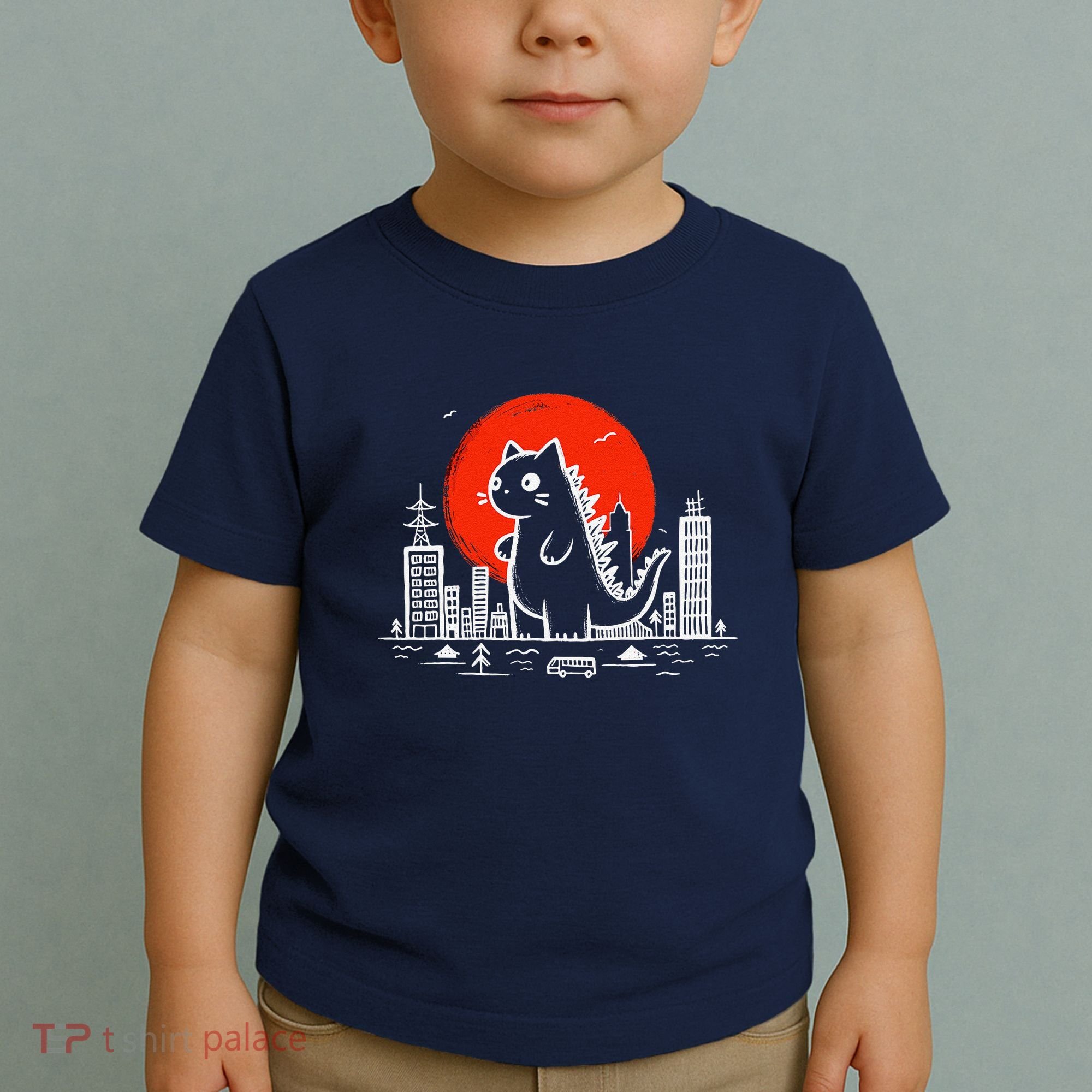 Catzilla Monster Cat Memes Retro Japan Kawaii Kaiju Toddler T-Shirt