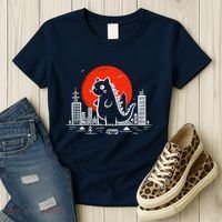 Catzilla Monster Cat Memes Retro Japan Kawaii Kaiju Women's T-Shirt thumb 3
