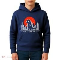 Catzilla Monster Cat Memes Retro Japan Kawaii Kaiju Kids Hoodie thumb 4