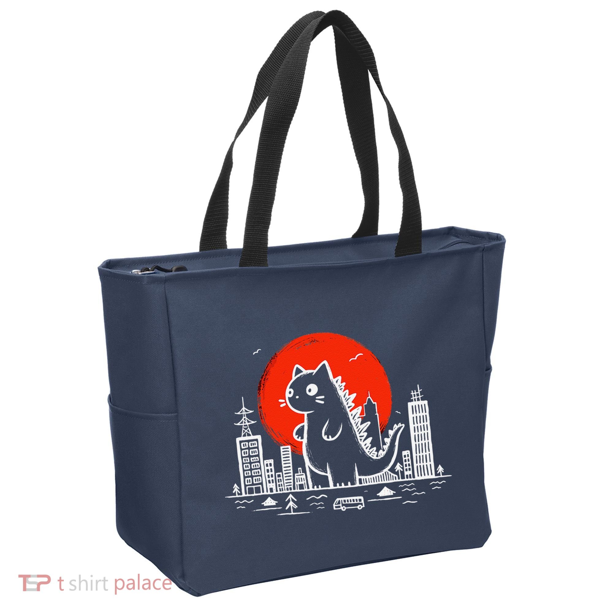 Catzilla Monster Cat Memes Retro Japan Kawaii Kaiju Tote Bag