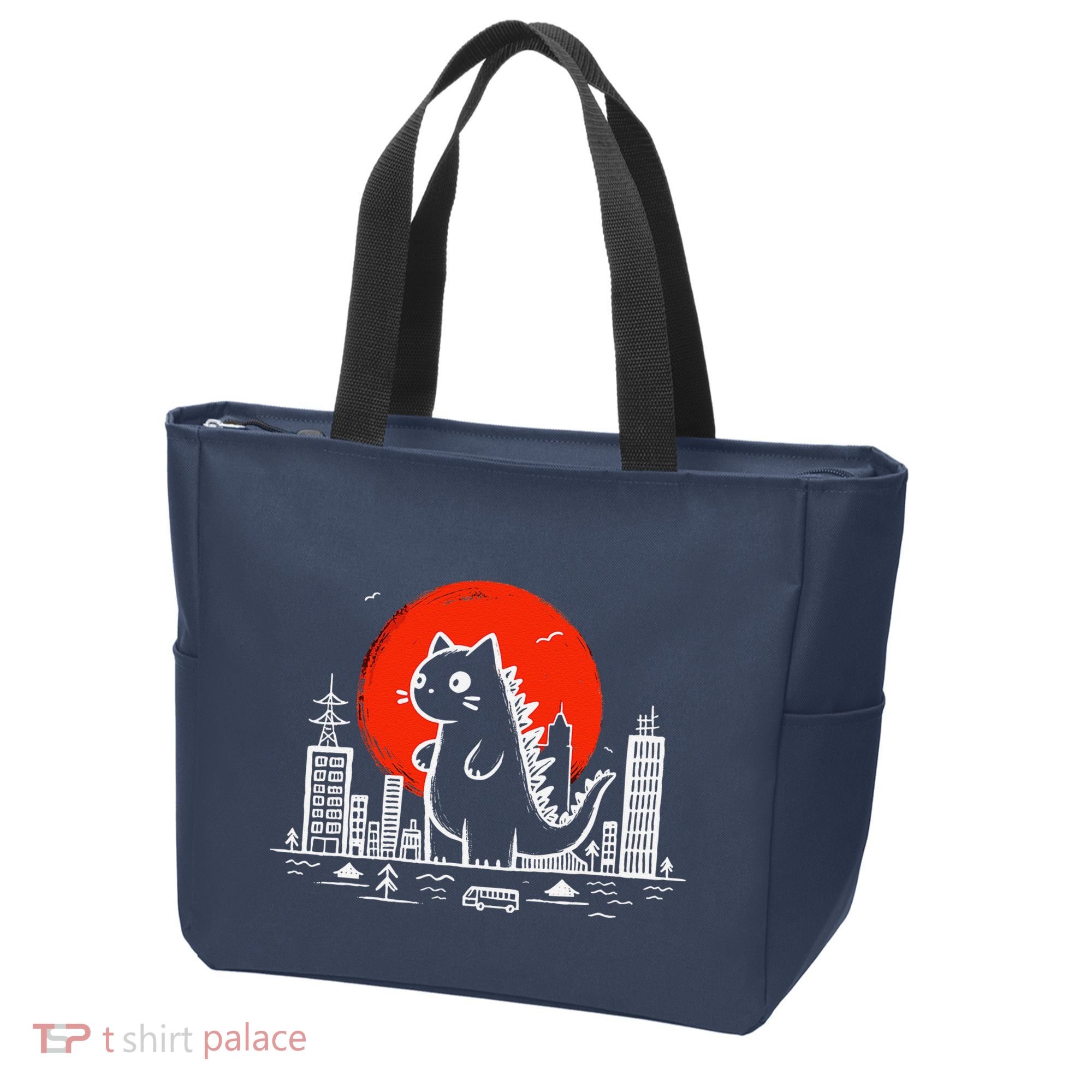 Catzilla Monster Cat Memes Retro Japan Kawaii Kaiju Tote Bag