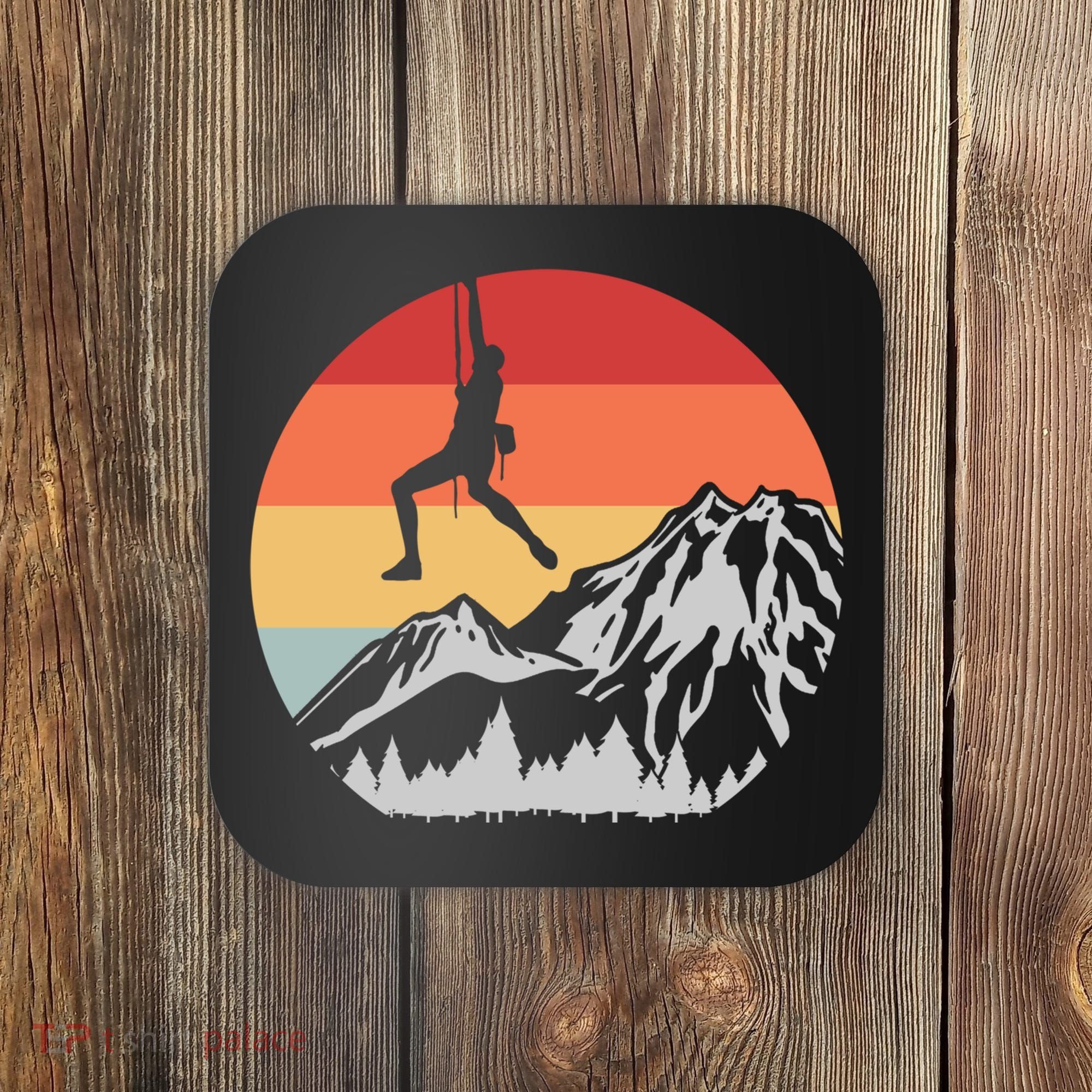 Climbing Mountain Climber Hiking Climb Funny Gift Coaster