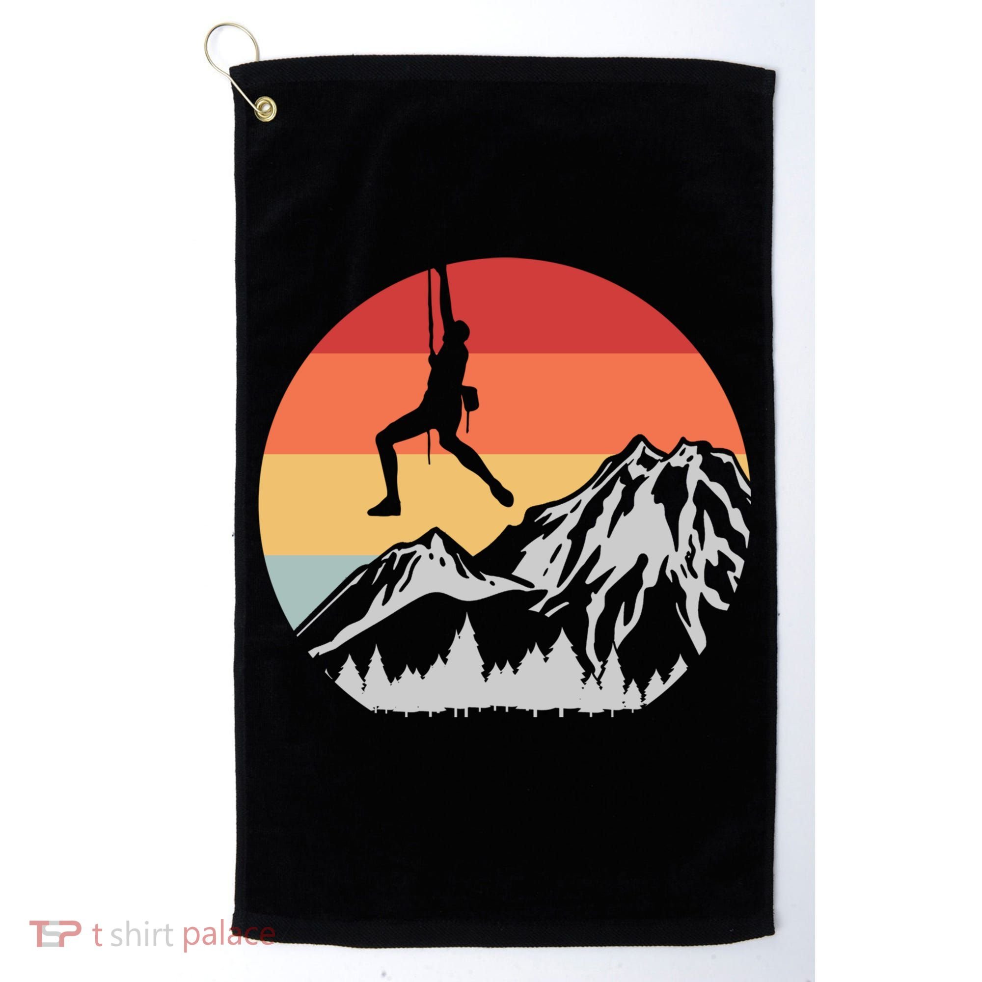 Climbing Mountain Climber Hiking Climb Funny Gift Golf Towel