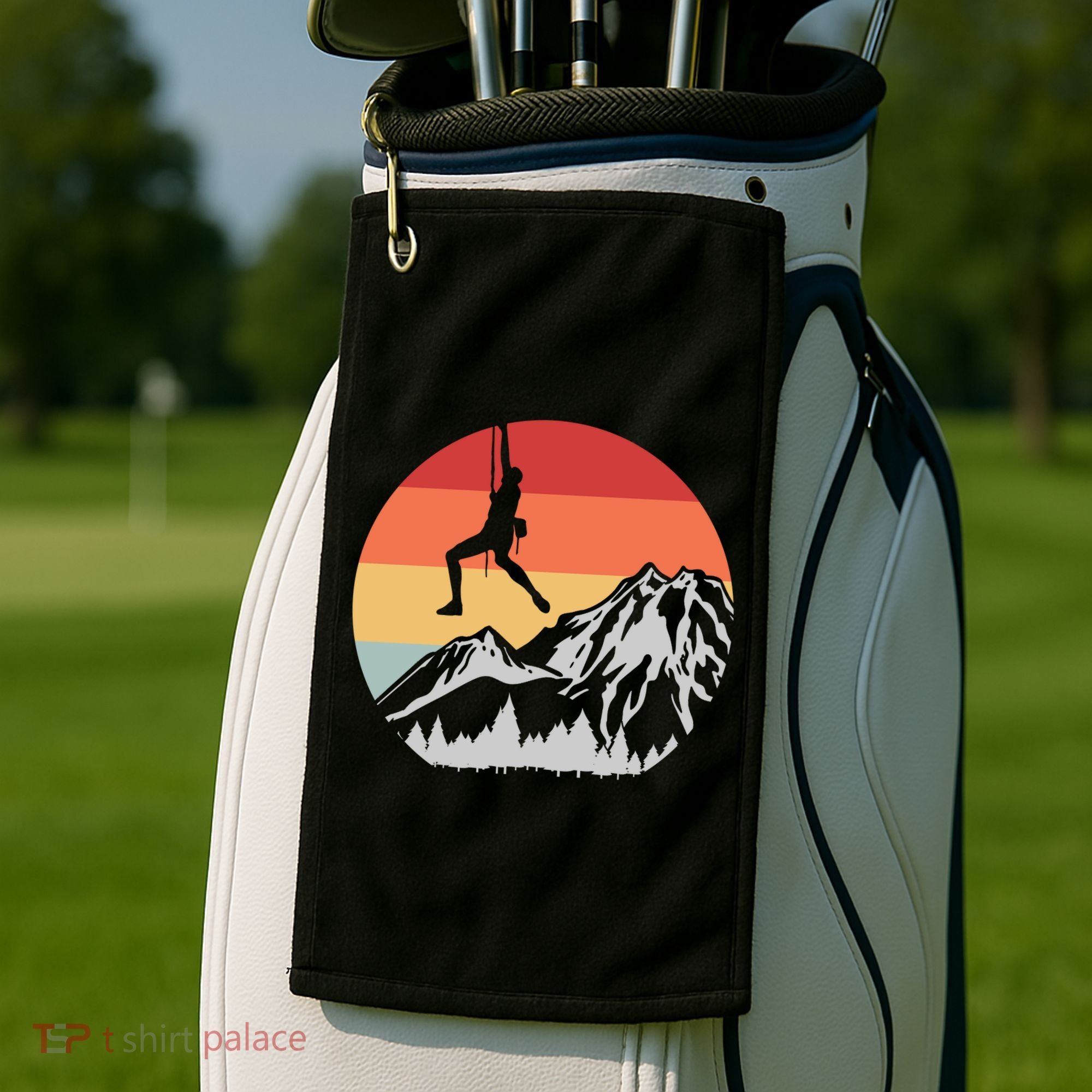 Climbing Mountain Climber Hiking Climb Funny Gift Golf Towel