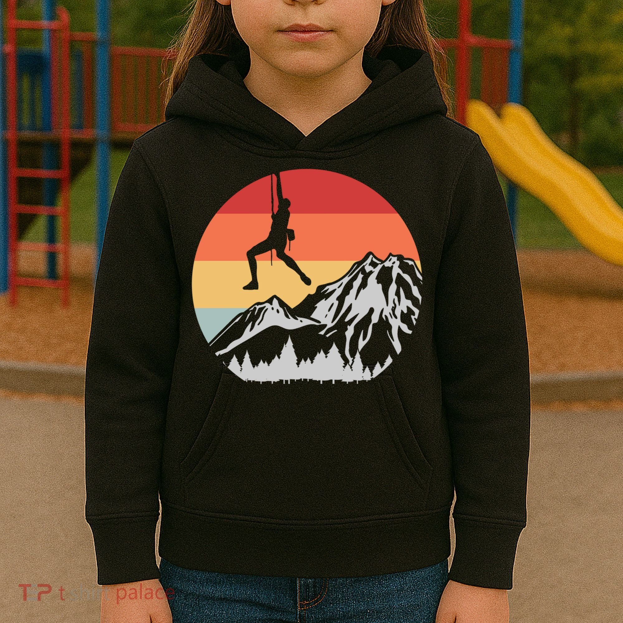 Climbing Mountain Climber Hiking Climb Funny Gift Kids Hoodie