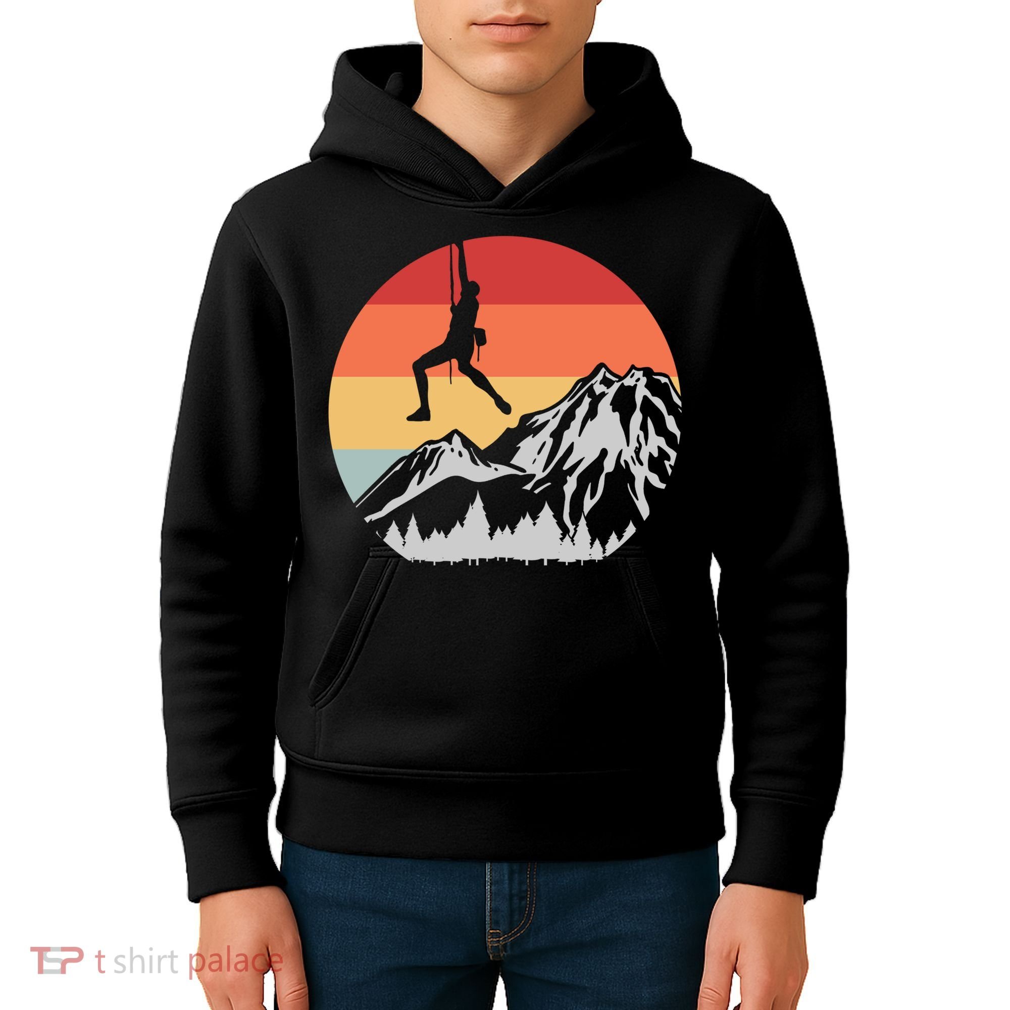 Climbing Mountain Climber Hiking Climb Funny Gift Kids Hoodie