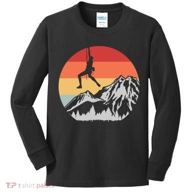 Climbing Mountain Climber Hiking Climb Funny Gift Kids Long Sleeve Shirt