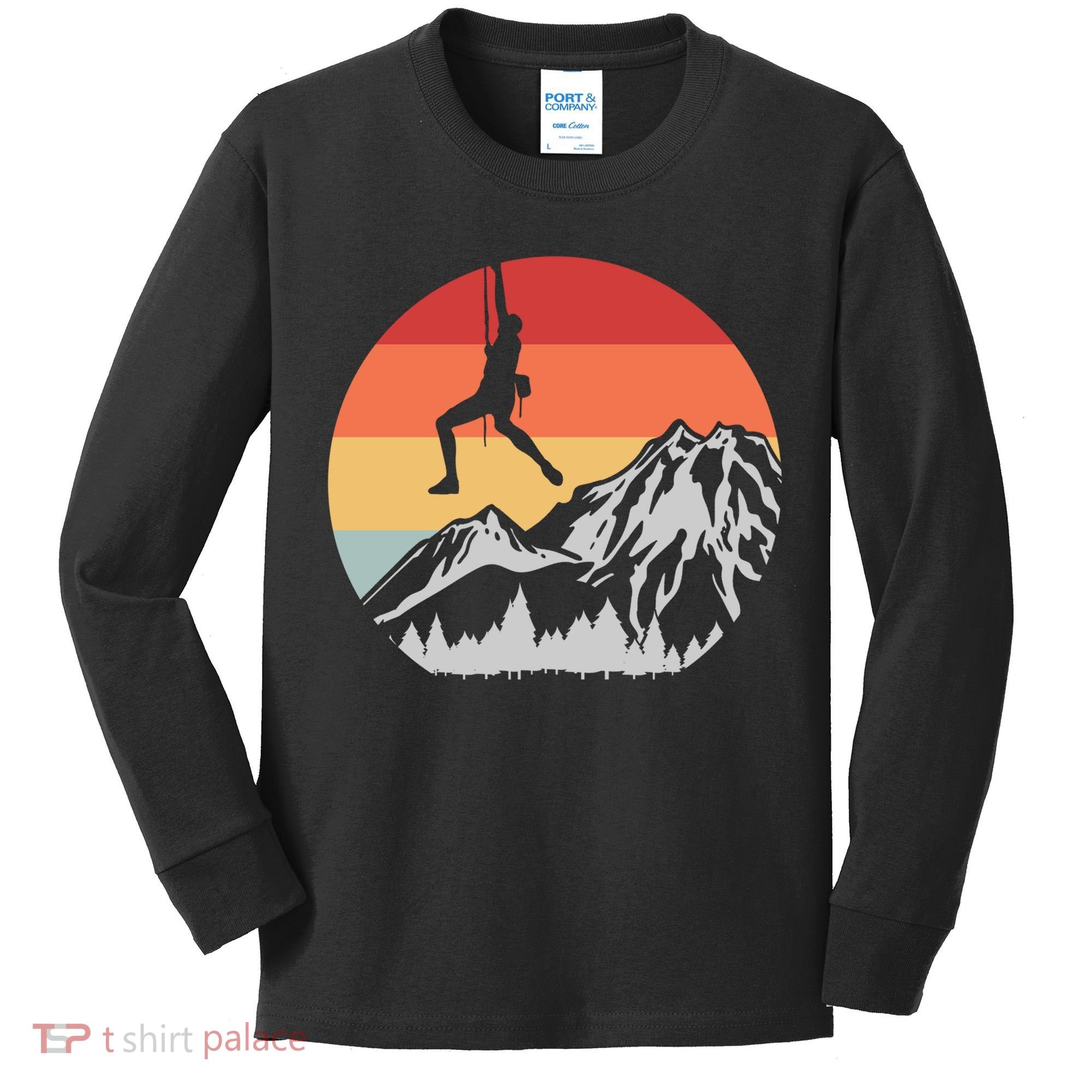 Climbing Mountain Climber Hiking Climb Funny Gift Kids Long Sleeve Shirt