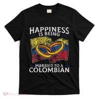 Colombia Marriage Colombian Heritage Married Flag Culture T-Shirt thumb 0