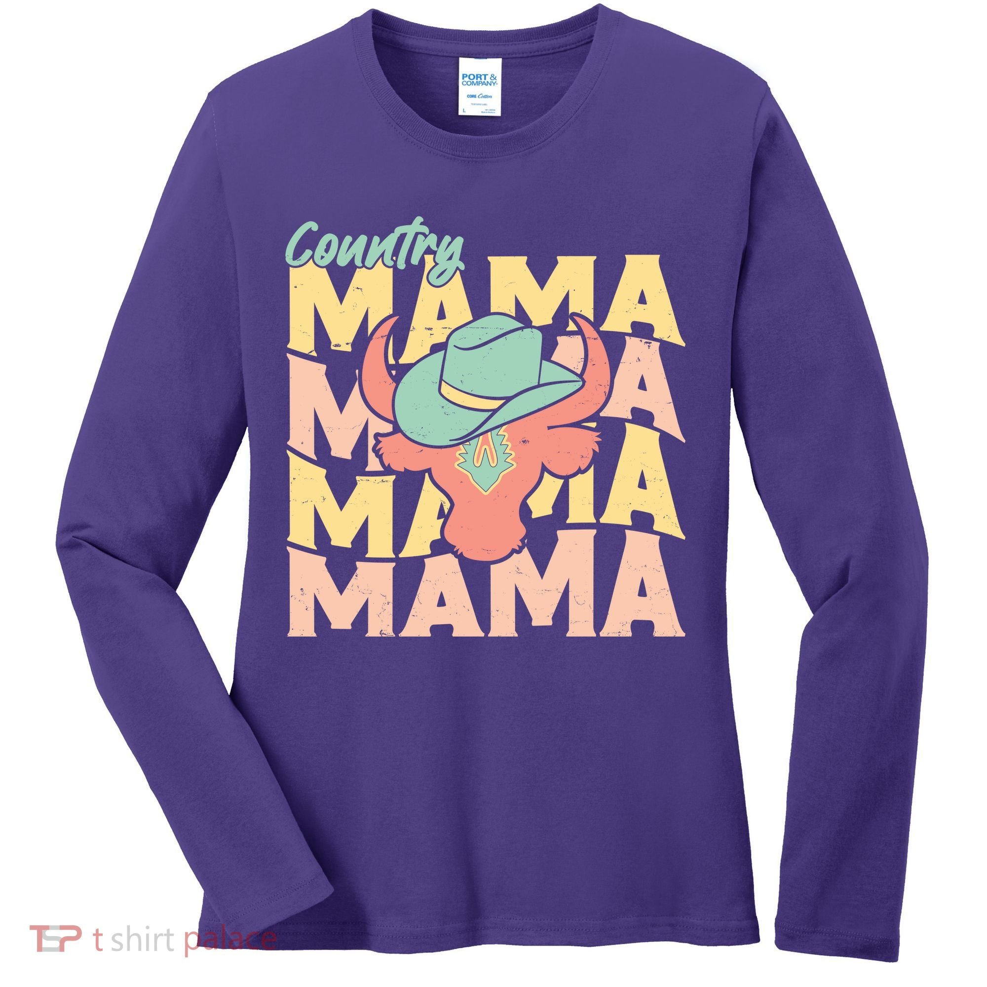 Country Mama Cowgirl Cute Mom Gift Women's Long Sleeve Shirt