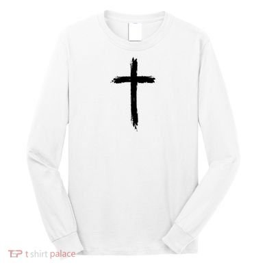 Cross Middle Chest Long Sleeve Shirt