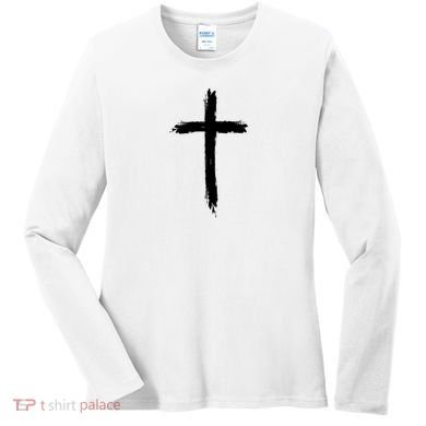Cross Middle Chest Women's Long Sleeve Shirt