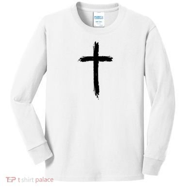 Cross Middle Chest Kids Long Sleeve Shirt
