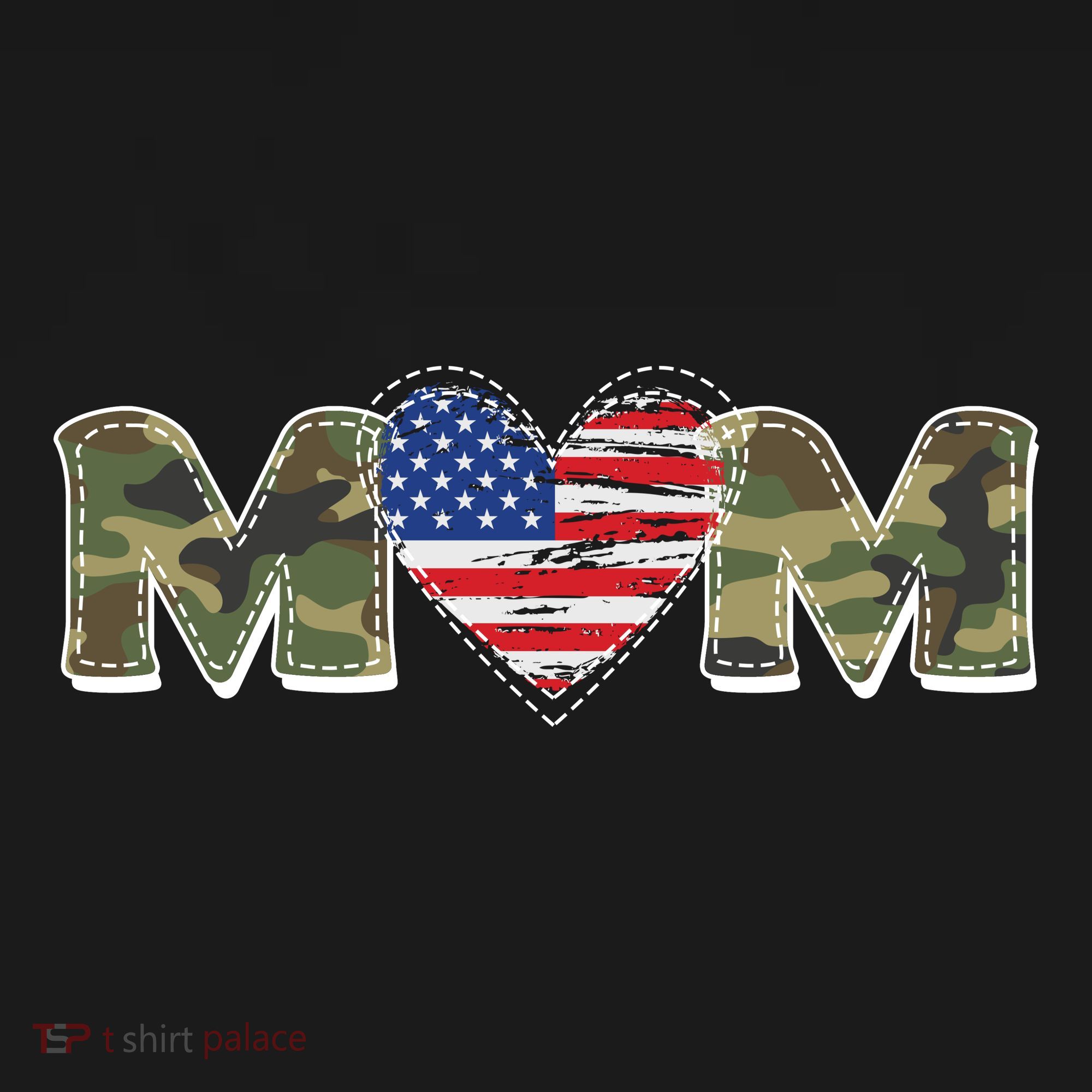 Cute Military Camouflage Mom American USA Flag Heart Women's Hoodie