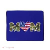 Cute Military Camouflage Mom American USA Flag Heart Mousepad thumb 0