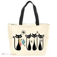 Cat Mid Century Cats 50s Cats Atomic Cats Tote Bag thumb 0