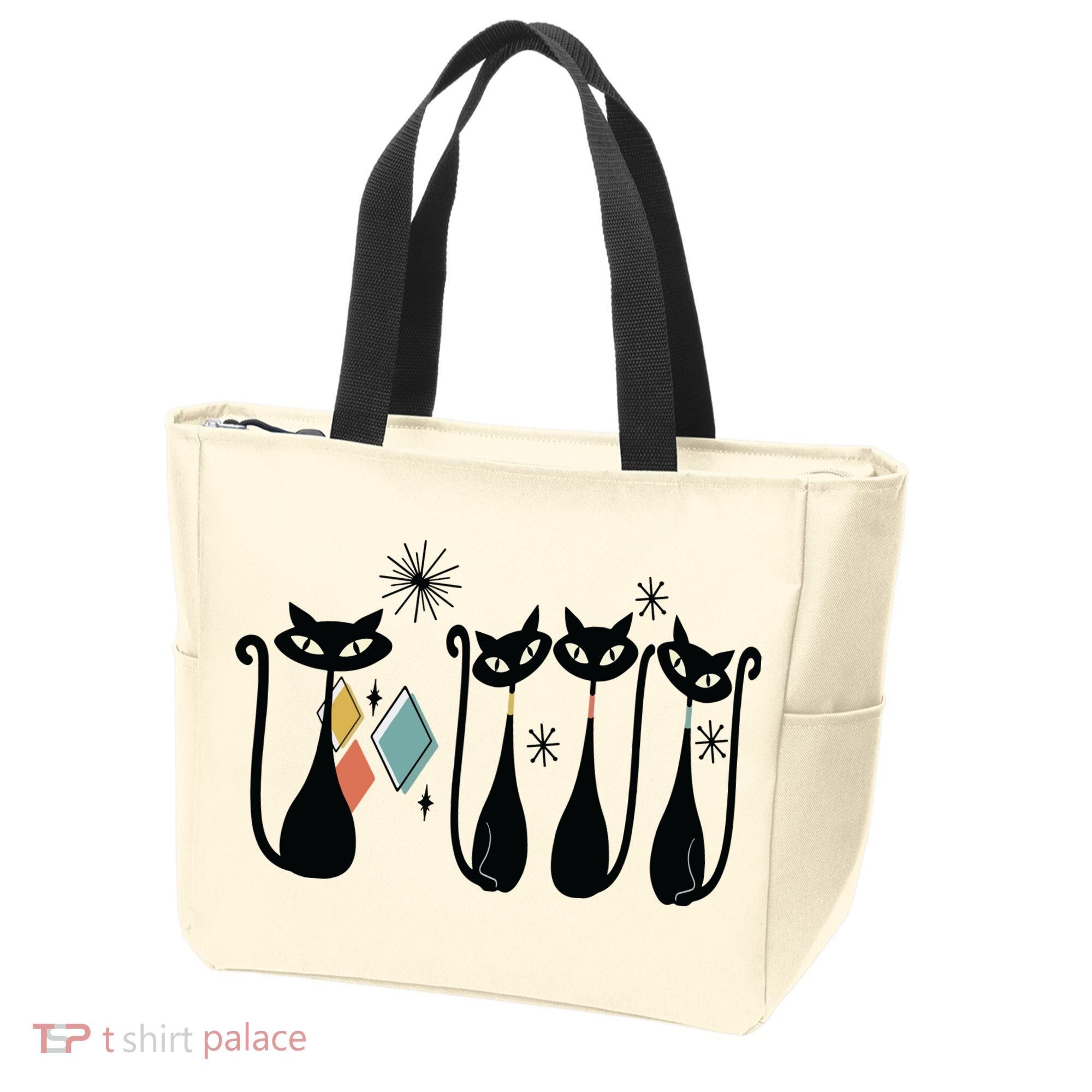 Cat Mid Century Cats 50s Cats Atomic Cats Tote Bag