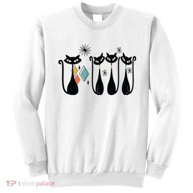 Cat Mid Century Cats 50s Cats Atomic Cats Sweatshirt