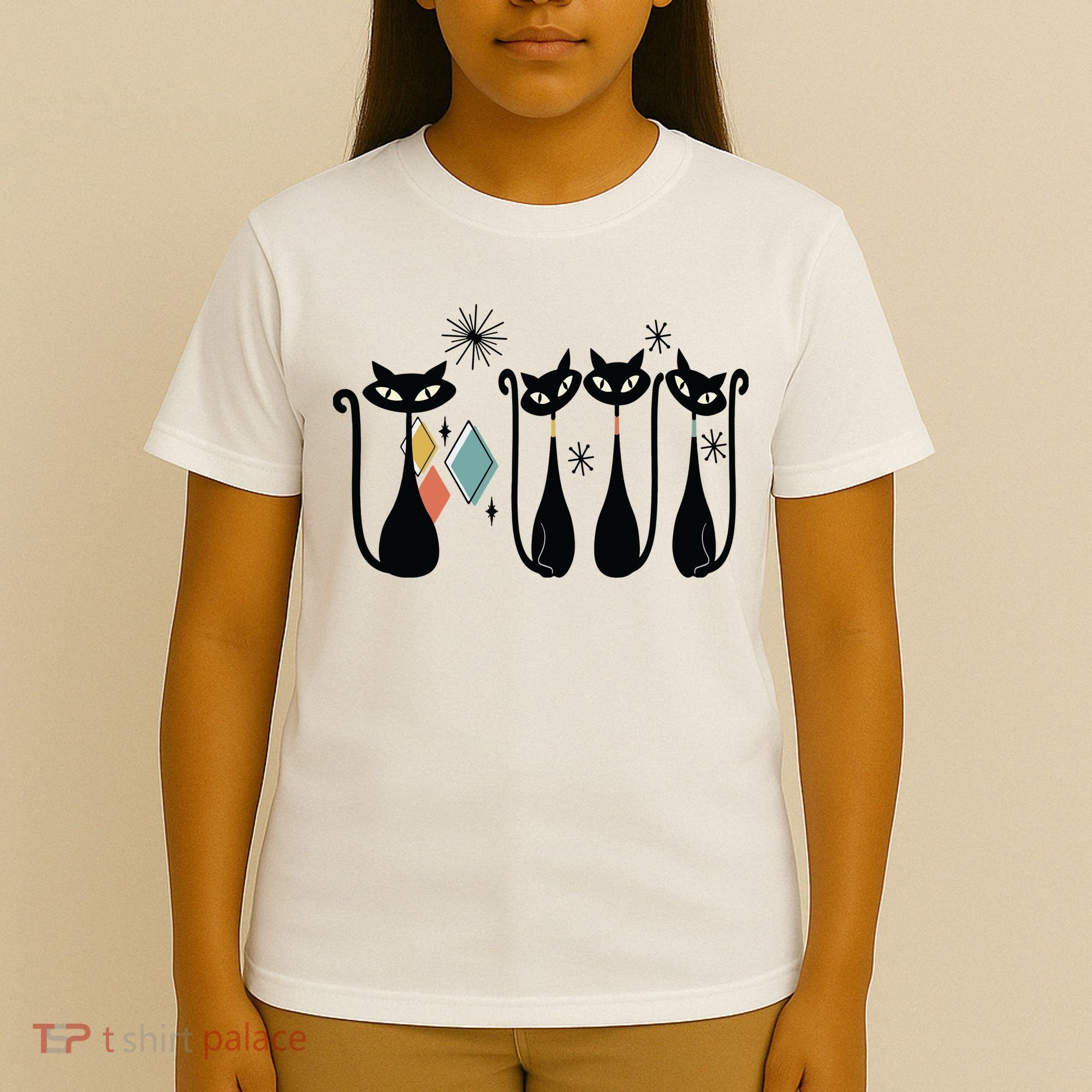 Cat Mid Century Cats 50s Cats Atomic Cats T-Shirt