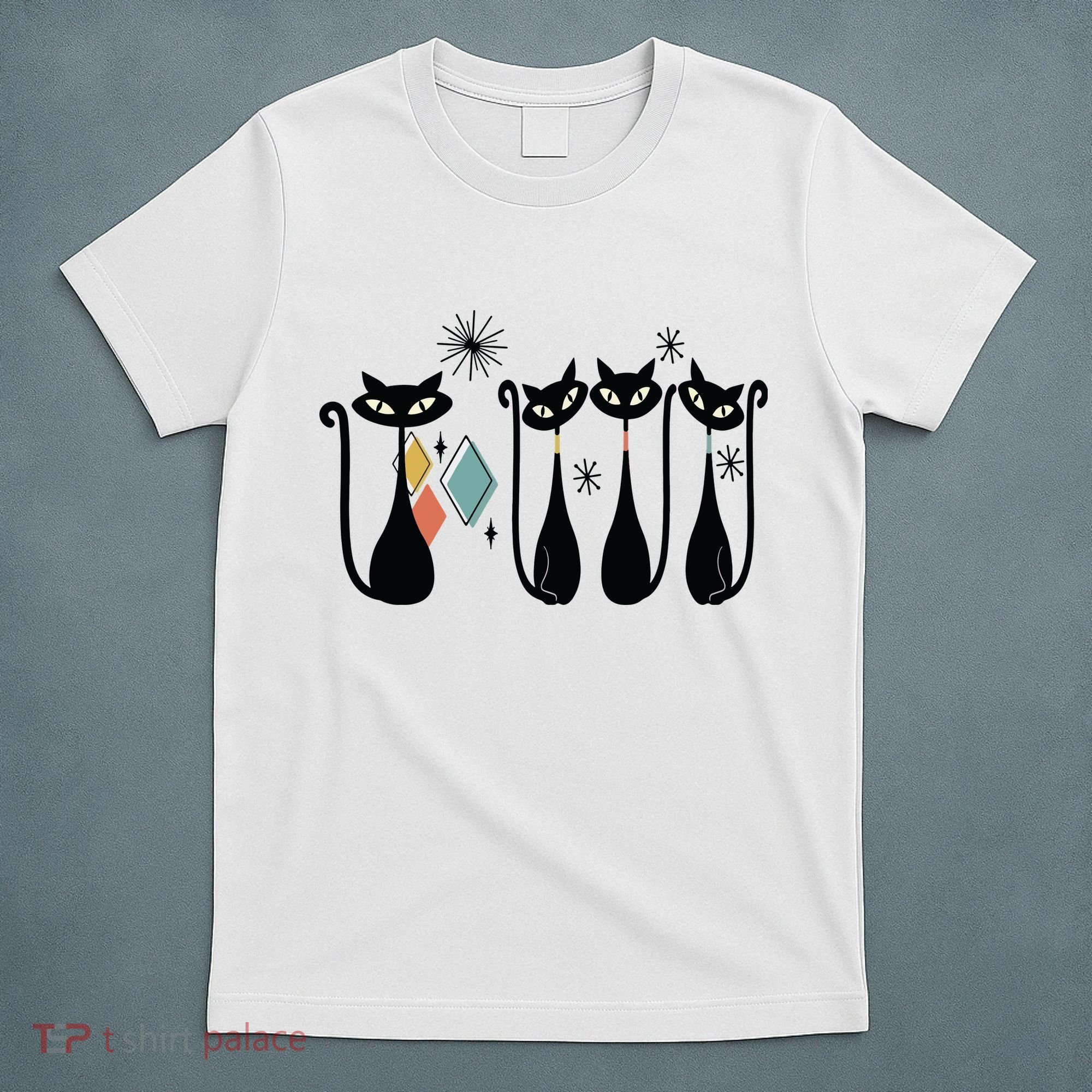 Cat Mid Century Cats 50s Cats Atomic Cats T-Shirt