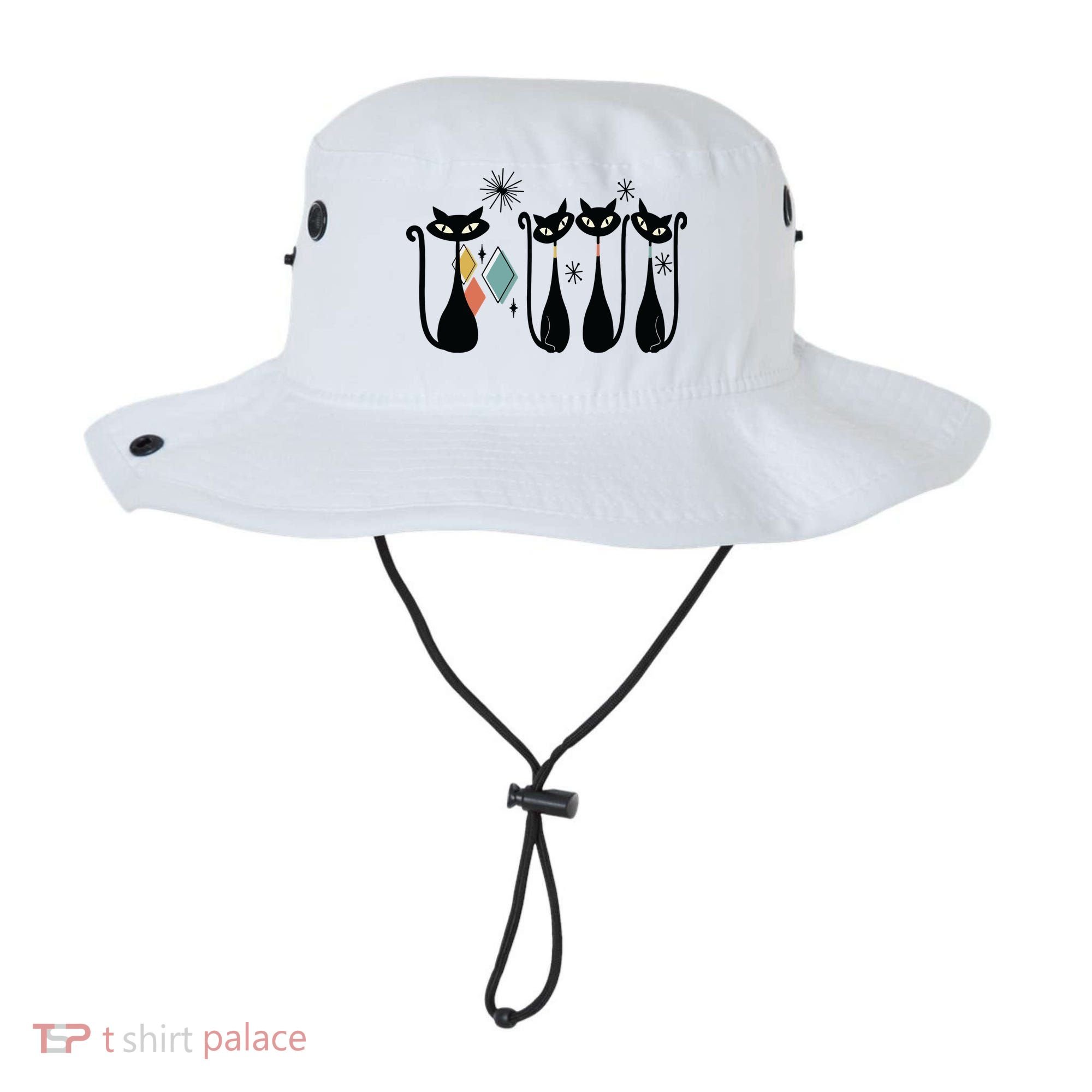 Cat Mid Century Cats 50s Cats Atomic Cats Bucket Hat