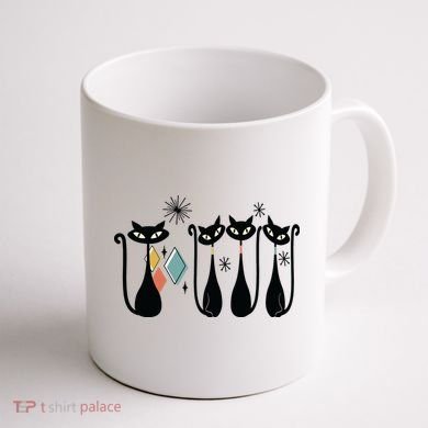Cat Mid Century Cats 50s Cats Atomic Cats Coffee Mug back
