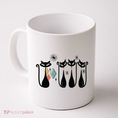 Cat Mid Century Cats 50s Cats Atomic Cats Coffee Mug