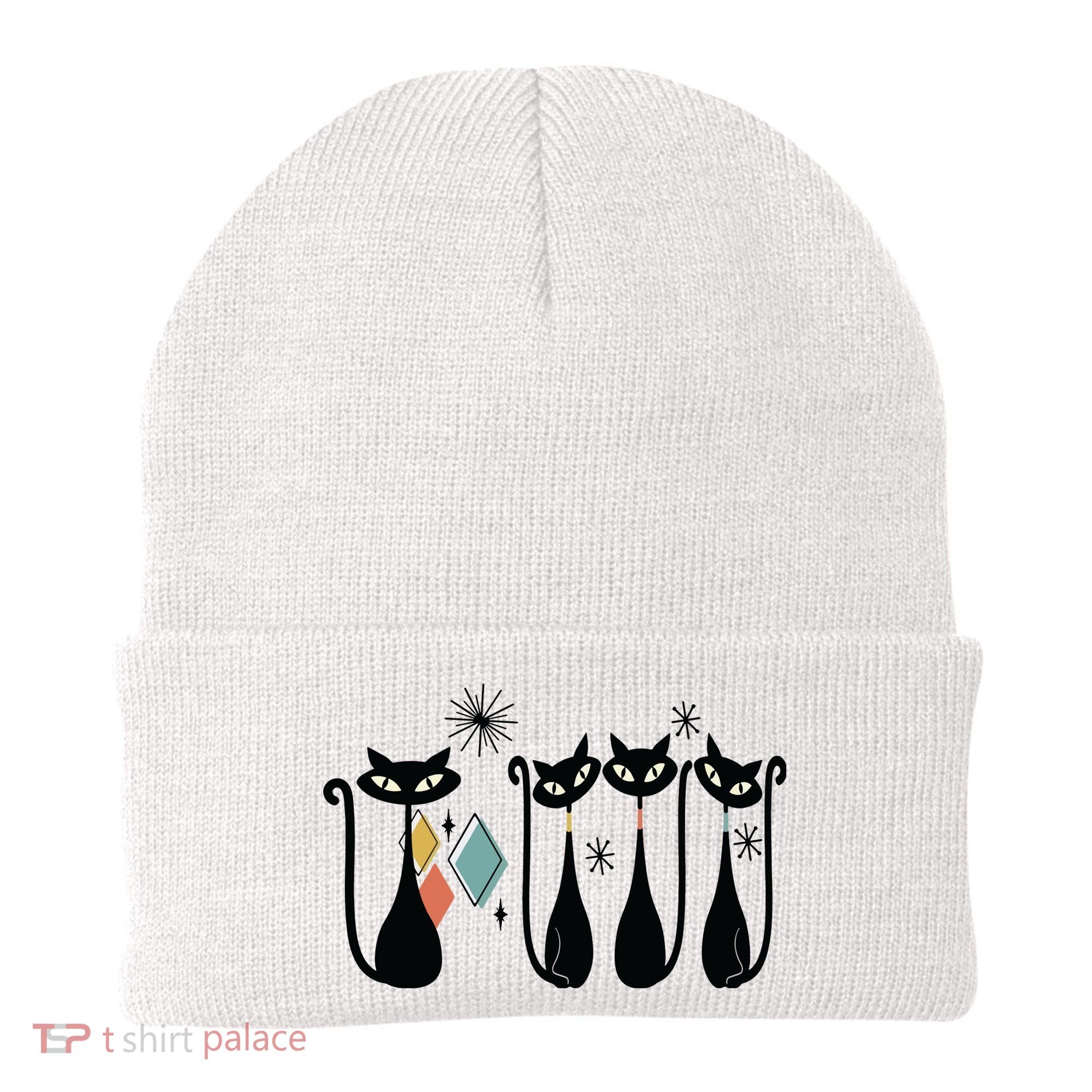 Cat Mid Century Cats 50s Cats Atomic Cats Beanie