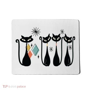 Cat Mid Century Cats 50s Cats Atomic Cats Mousepad