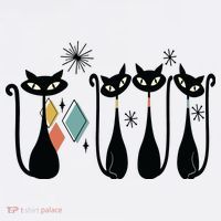 Cat Mid Century Cats 50s Cats Atomic Cats Mousepad thumb 1