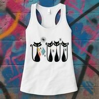 Cat Mid Century Cats 50s Cats Atomic Cats Women's Tank Top thumb 3