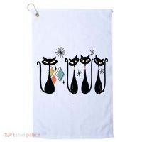 Cat Mid Century Cats 50s Cats Atomic Cats Golf Towel thumb 0