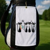 Cat Mid Century Cats 50s Cats Atomic Cats Golf Towel thumb 2