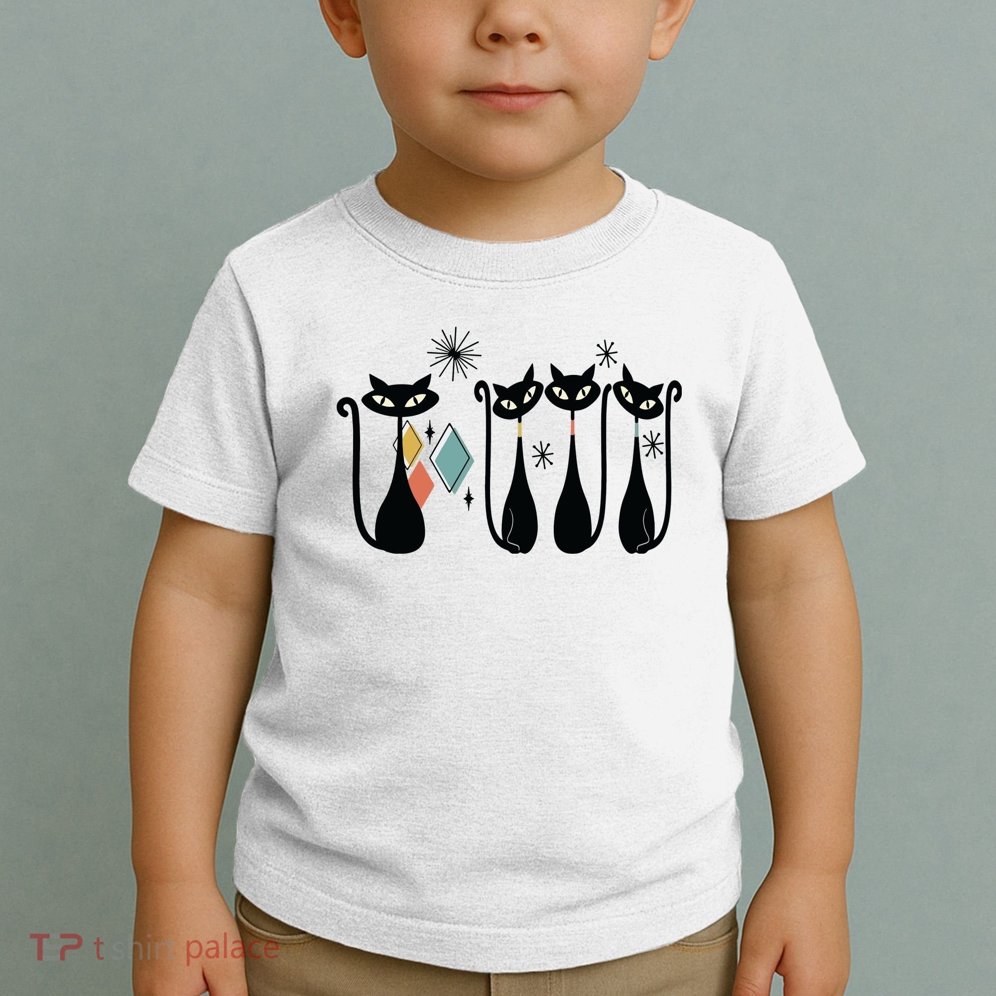 Cat Mid Century Cats 50s Cats Atomic Cats Toddler T-Shirt