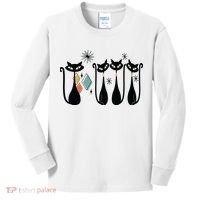 Cat Mid Century Cats 50s Cats Atomic Cats Kids Long Sleeve Shirt thumb 0