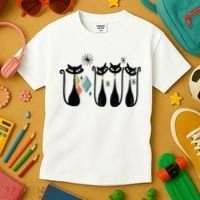 Cat Mid Century Cats 50s Cats Atomic Cats Kids T-Shirt thumb 3
