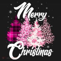 Cute Merry Christmas Pink Pattern Christmas Pine Trees Hoodie thumb 2