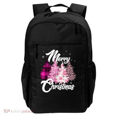 Cute Merry Christmas Pink Pattern Christmas Pine Trees Backpack