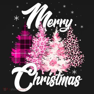 Cute Merry Christmas Pink Pattern Christmas Pine Trees Hooded Wearable Blanket